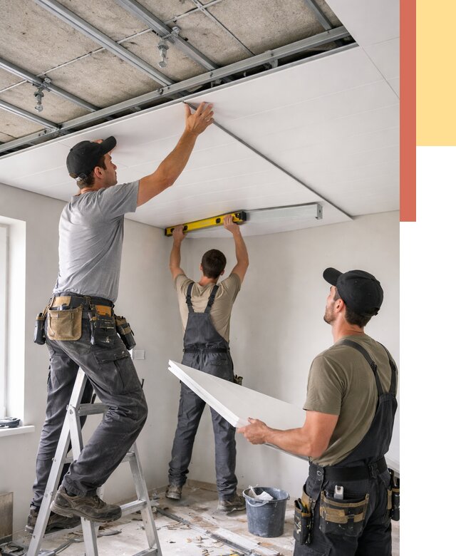 Монтаж потолка из ПВХ панелей в Балаково от 3562 руб./м2 — быстро и недорого | ОТДЕЛОЧНИК-Блк