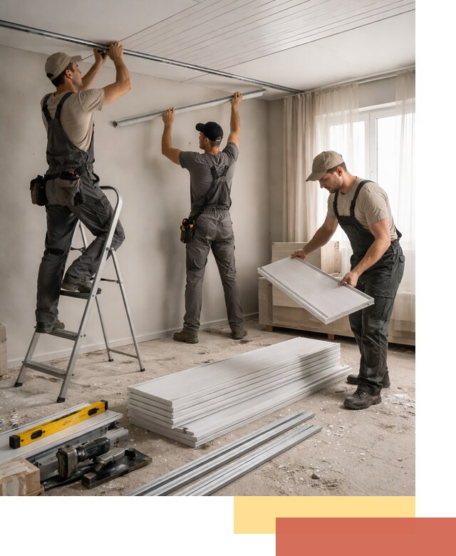 Монтаж потолка из ПВХ панелей в Балаково оперативно и качественно