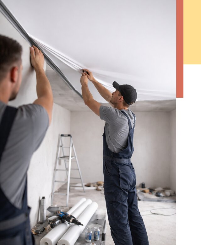 Монтаж матового натяжного потолка в Балаково от 4580 руб./м² — быстро и недорого | ОТДЕЛОЧНИК-Блк