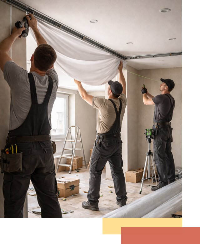 Монтаж парящего натяжного потолка под ключ в Балаково