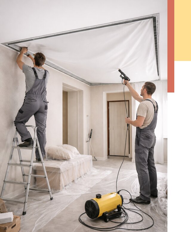 Монтаж натяжного потолка в прихожей в Балаково от 2697 руб. под ключ | ОТДЕЛОЧНИК-Блк