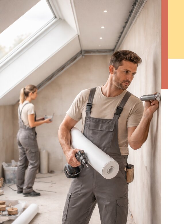 Монтаж натяжного потолка на мансарде в Балаково от 3562 руб. | ОТДЕЛОЧНИК-Блк