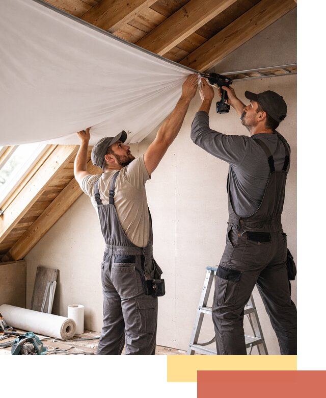 Монтаж натяжного потолка в мансарде в Балаково