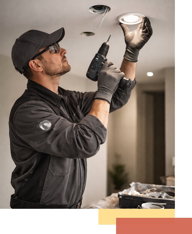 Установка точечных светильников в натяжной потолок в Балаково