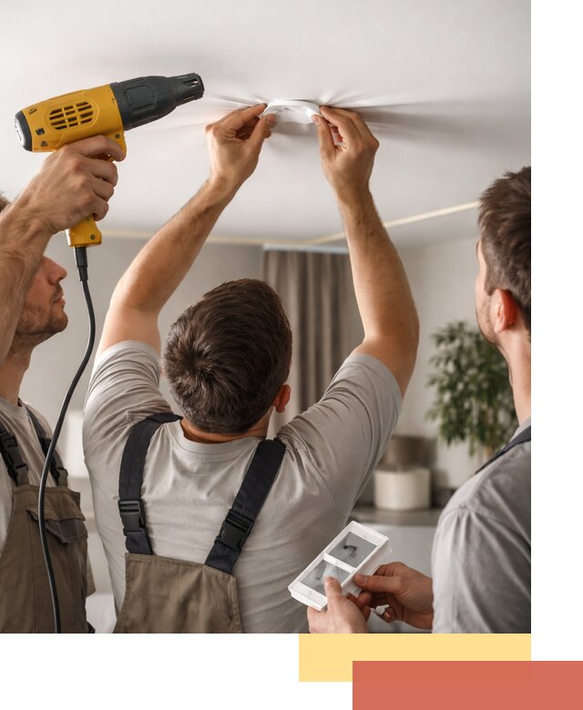 Ремонт прокола полотна натяжного потолка в Балаково