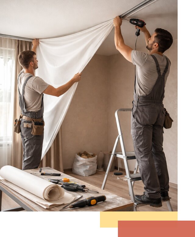 Замена полотна натяжного потолка в Балаково быстро и качественно