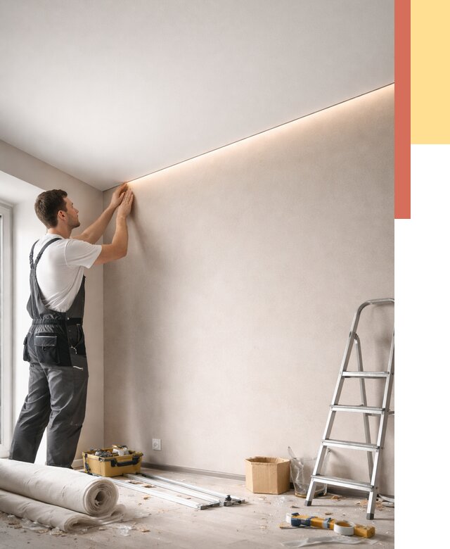 Теневые натяжные потолки в Балаково от 8345 руб. под ключ | ОТДЕЛОЧНИК-Блк