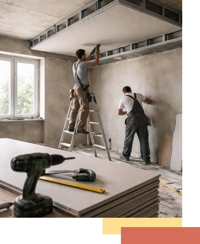 Двухуровневый потолок из гипсокартона в Балаково