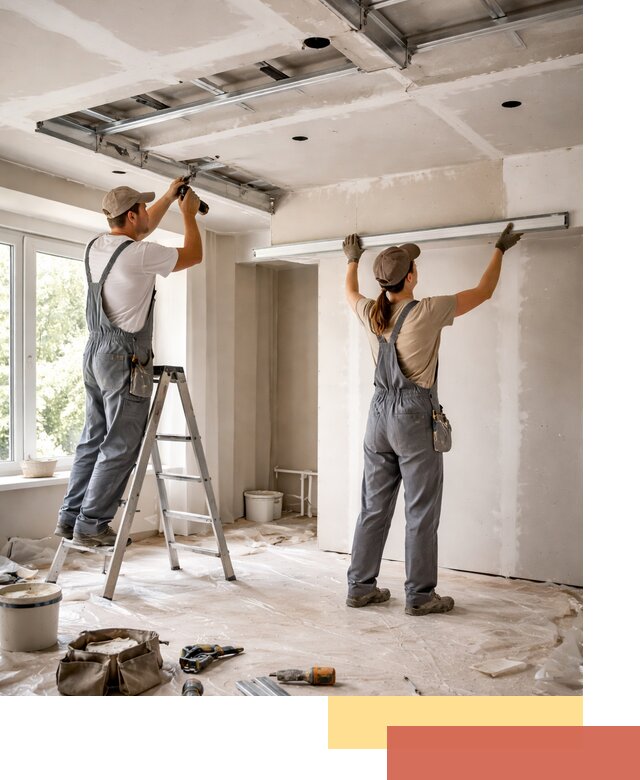 Монтаж многоуровневого потолка из гипсокартона в Балаково