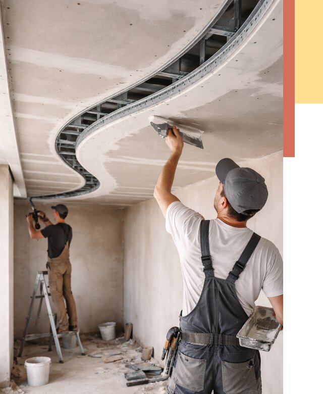 Криволинейный потолок из гипсокартона в Балаково от 2137 руб./м2 | ОТДЕЛОЧНИК-Блк