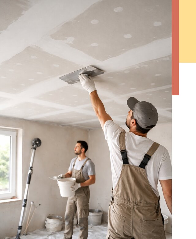 Шпаклевка потолка из гипсокартона в Балаково от 3257 руб./м2 — услуги под ключ | ОТДЕЛОЧНИК-Блк