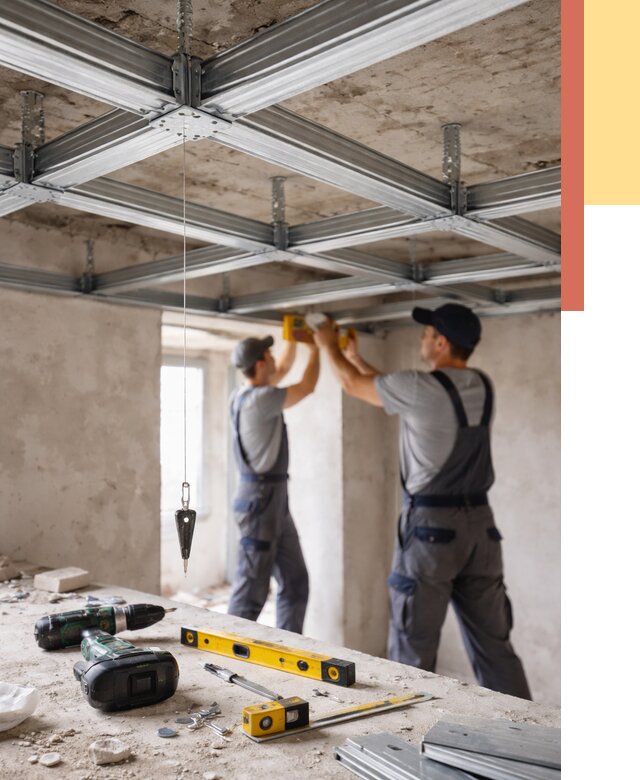 Монтаж каркаса потолка из профиля в Балаково от 4580 руб. — услуги ОТДЕЛОЧНИК-Блк