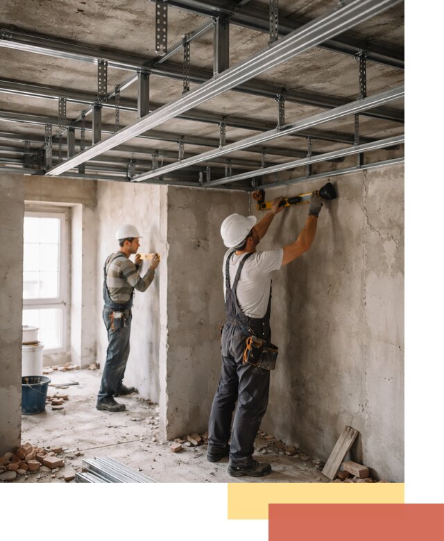 Монтаж каркаса потолка из профильного профиля в Балаково