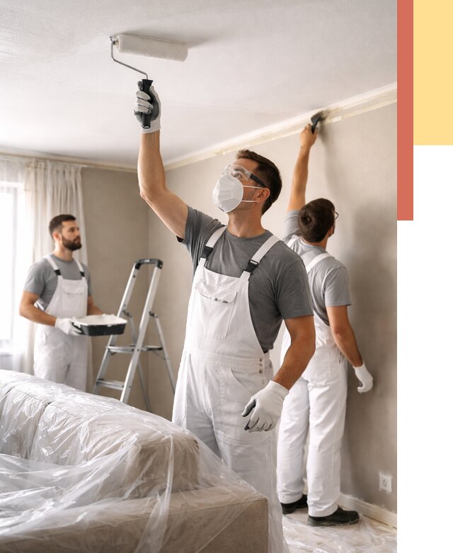 Покраска потолка водоэмельсионной краской в Балаково от 2239 руб/м² — услуги под ключ | ОТДЕЛОЧНИК-Блк