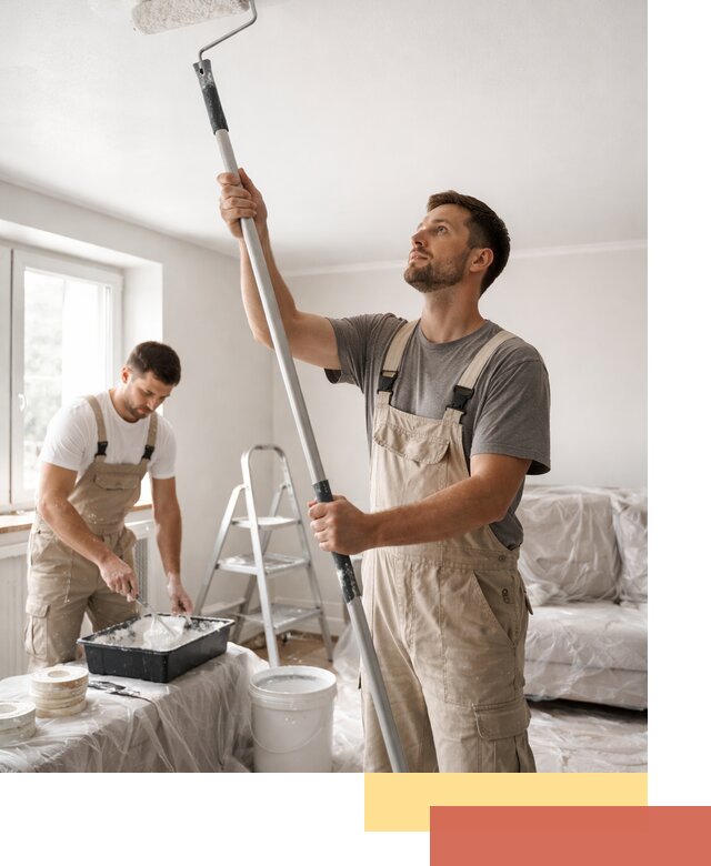 Покраска потолка водоэмульсионной краской в Балаково