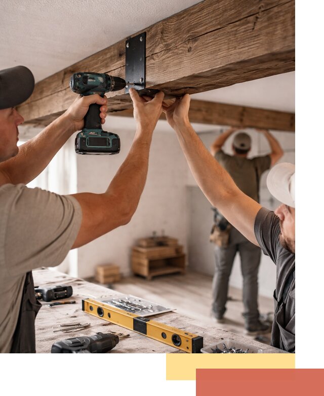 Монтаж декоративных потолочных балок в Балаково